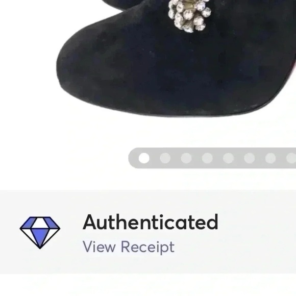 Christian Louboutin Bootini MJ 100mm Black Suede Crystal Button Ankle Boots 37 - Picture 9 of 16